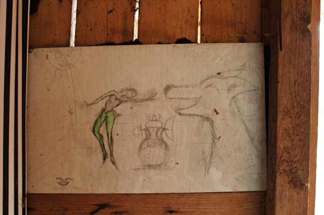 Pic: drawing on shed wall